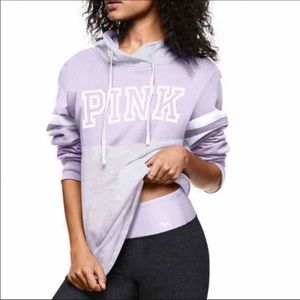 Victoria’s Secret Pink logo crossover tunic hoodie pink hoodie pink sweatshirt